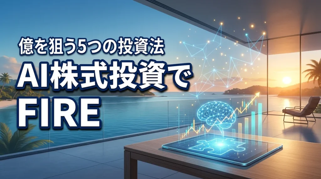 AI株式投資のノウハウでFIREへ！忙しくても億を狙える5つの投資法（記事のアイキャッチ画像）