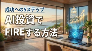 AIを活用した投資の方法！資産を増やし人生を成功させFIREする5つの手順（記事のアイキャッチ画像）
