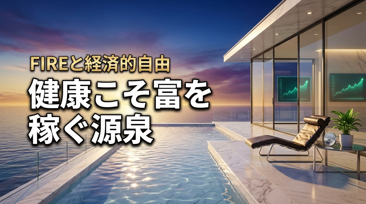 富を稼ぐ源泉は健康!お金とFIREで人生の成功と経済的自由を掴む法則(記事のアイキャッチ画像)