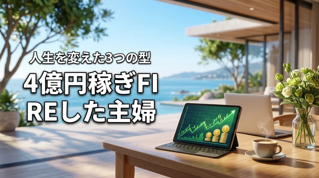 主婦が株式投資と資産運用で4億円稼ぎFIREの成功と人生を掴んだ3つの型（記事のアイキャッチ画像）