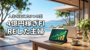主婦が株式投資と資産運用で4億円稼ぎFIREの成功と人生を掴んだ3つの型（記事のアイキャッチ画像）