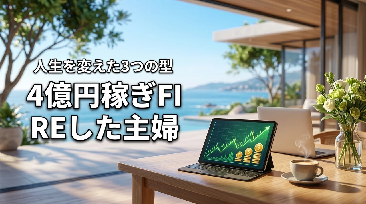 主婦が株式投資と資産運用で4億円稼ぎFIREの成功と人生を掴んだ3つの型(記事のアイキャッチ画像)