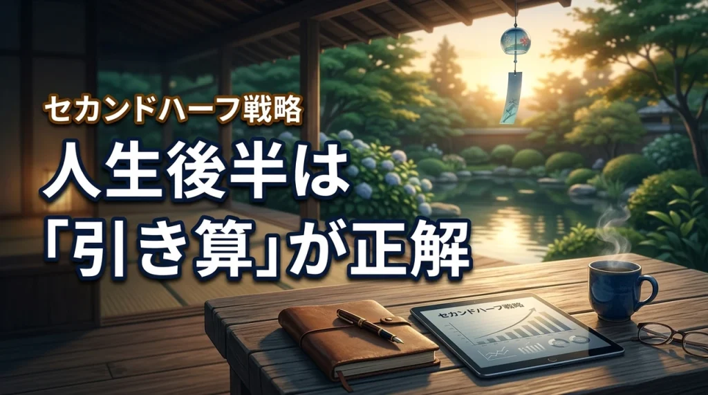 【セカンドハーフ戦略】人生後半は「引き算」が正解！豊かな老後を掴むためのマインド（記事のアイキャッチ画像）