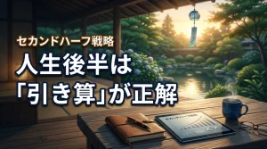 【セカンドハーフ戦略】人生後半は「引き算」が正解！豊かな老後を掴むためのマインド（記事のアイキャッチ画像）