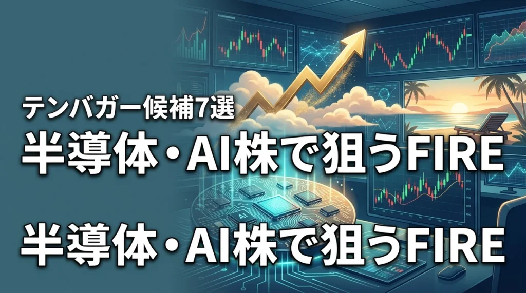 半導体やAIの株式投資でテンバガーを狙いFIRE！プロ注目の7銘柄を紹介（記事のアイキャッチ画像）